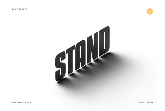 3D Stand Editable Text Effect