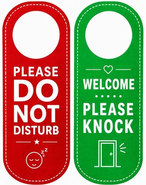 Do not disturb and welcome please knock door hangers set
