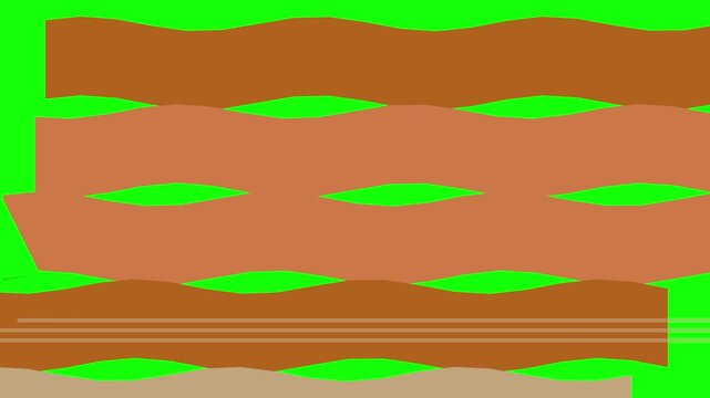 Abstract wavy green and orange texture animation loop