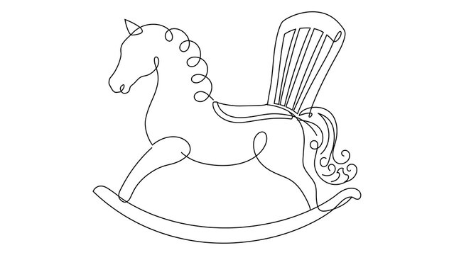 Rocking horse illustration on white background.