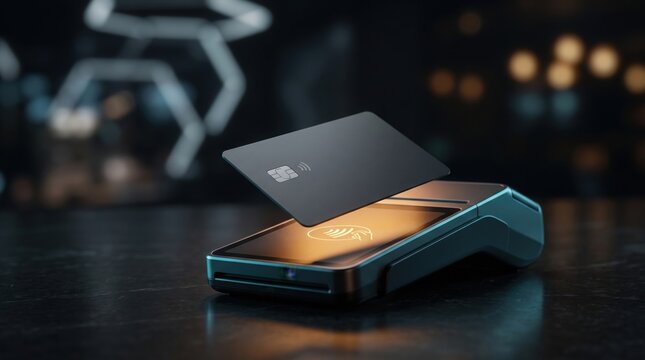Card payment on futuristic mobile device