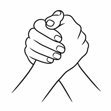 Two fists holding crossed fingers illustration
