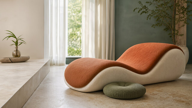 Salle de repos joyeuse et color&Atilde;&copy;e avec forme souple g&Atilde;&copy;ante