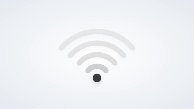 Wifi signal strength indicator icon changes color in this smooth digital animation motion video clip loop