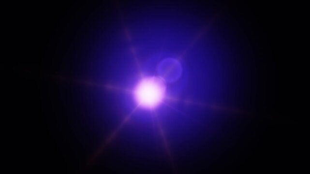 A bright purple lens flare effect glowing against a dark background in digital format
