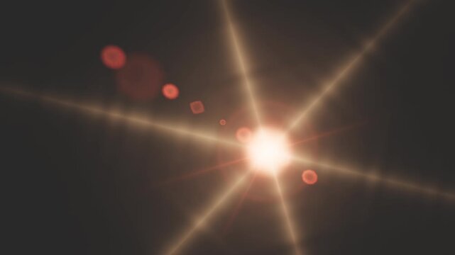 A realistic digital lensflare effect featuring bright glowing lights against a dark background