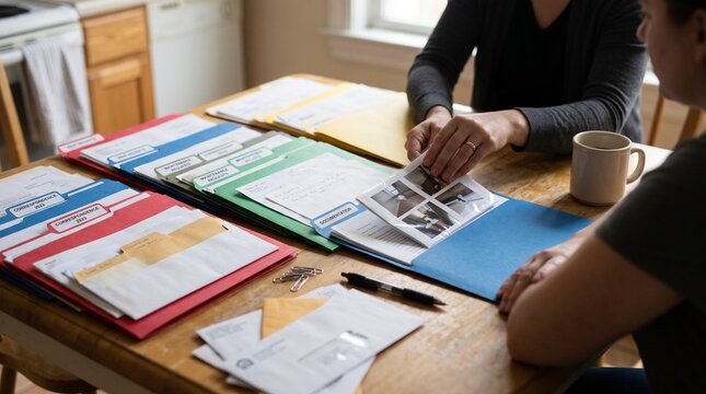 Organized complaint folders show a timeline of unresolved housing issues