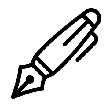 Classic Fountain Pen Stationery Line Icon