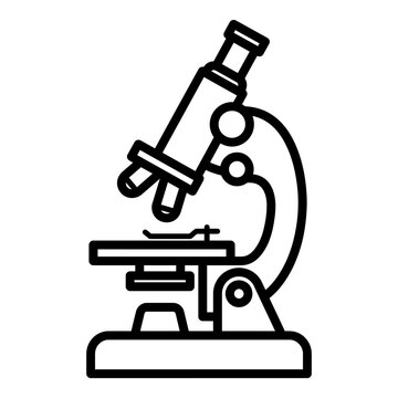 Laboratory Science Microscope Line Icon