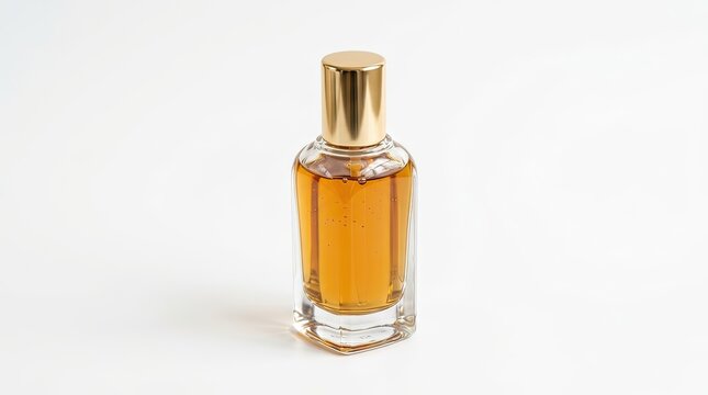 Elegant Glass Bottle with Golden Cap Perfume