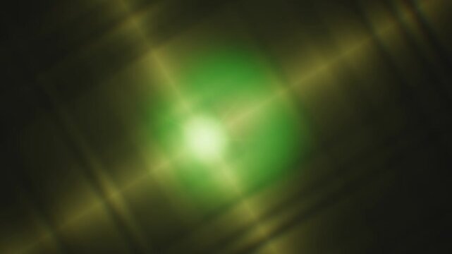 Realistic lens flare effect with bright green light and digital texture.