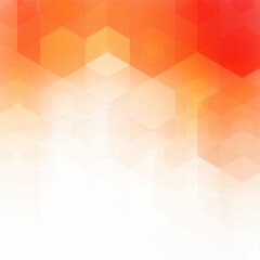 Obraz premium Modern bright abstract red and orange geometric background with hexagonal texture in vector design. eps 10