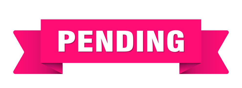 Pending ribbon isolated on transparent background. Pending  ribbon