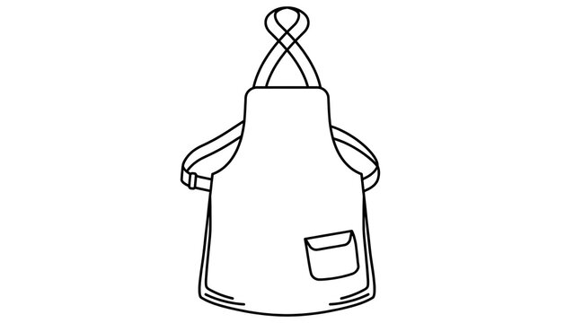 Simple apron illustration on white background.