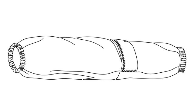 Simple black and white sleeve drawing white background.