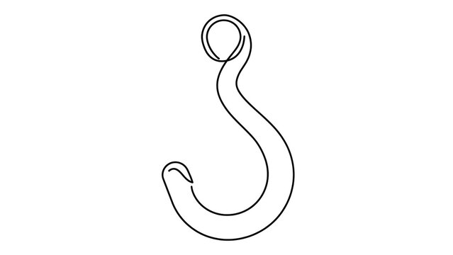 Simple black hook illustration on white background.