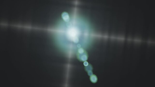 Realistic digital image with intense lens flare effects and light rays