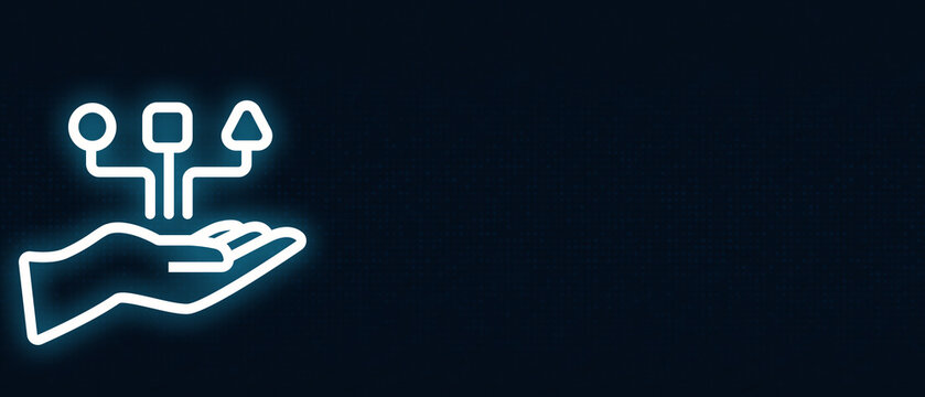 managed tech services and network support hand icon