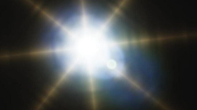 Realistic digital lens flare effect with bright light beams