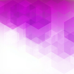 Obraz premium Abstract geometric background of hexagons with a smooth gradient transition from purple to white color. eps 10