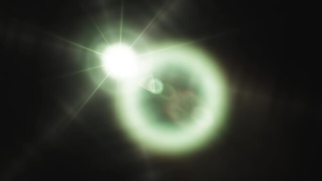 Realistic 4k digital lens flare effect with bright light