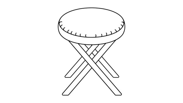 Simple folding stool illustration on white background.