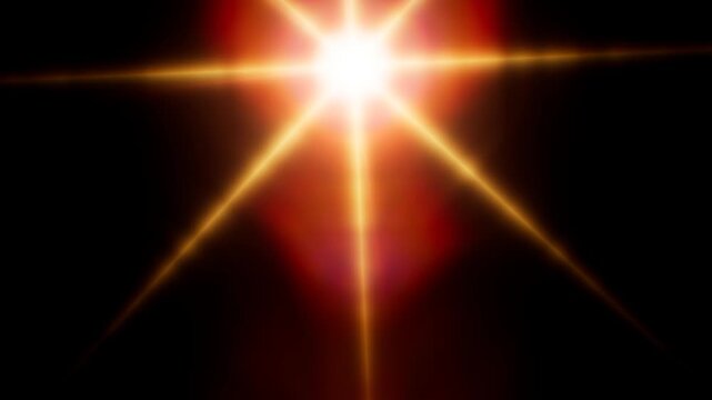 Realistic lens flare effects and bright light beams in 4k digital style