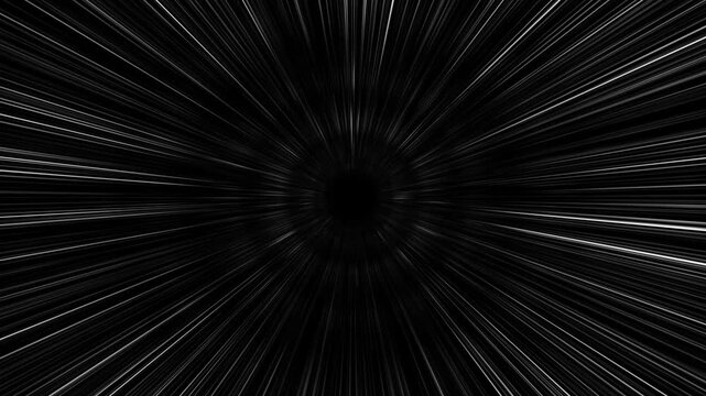 Abstract anime motion lines sweeping diagonally across a black screen, luminous speed trails, radial burst effects, futuristic comic energy, seamless loop background, 4K resolution.