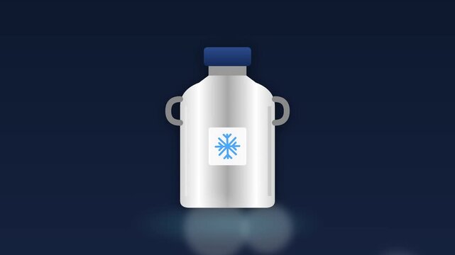 Cryogenic storage tank for medical or scientific laboratory use, liquid nitrogen container.