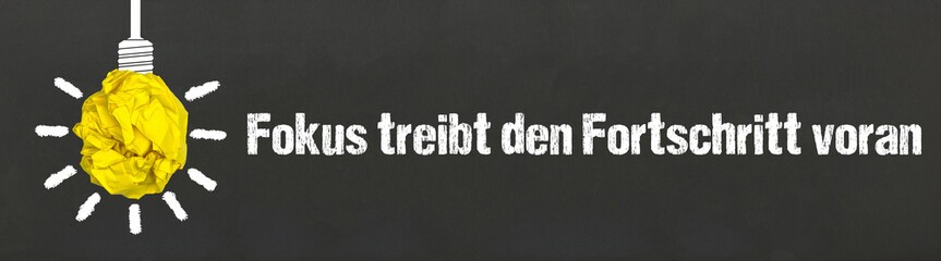 Naklejka premium Fokus treibt den Fortschritt voran 
