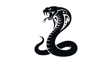 Fototapeta premium Stylized Black Cobra Snake Illustration