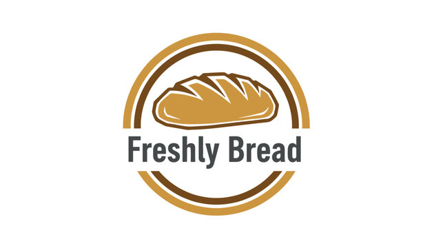 Logo for a local bakery containing a freshly baked loaf of bread inside a circular frame with typography.