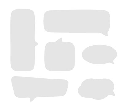 White chat bubbles isolated on a transparent background, featuring modern message boxes and communication frames for social media, messenger apps and web interfaces.