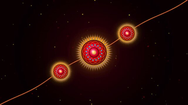 Glowing Atomic Structure with Connected Nuclei and Electron Orbits