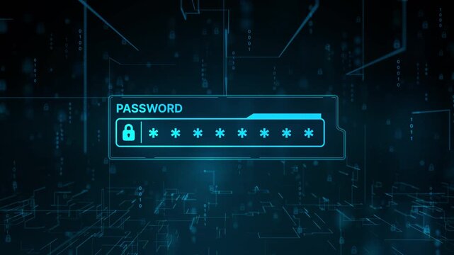 Password security with data encryption icons, suitable for cybersecurity concepts in web design and presentations.