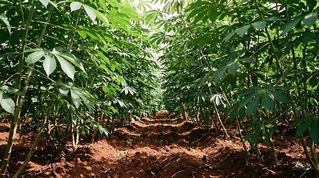 Lush green plants thrive in organized rows on fertile soil, highlighting sustainable agricultural practices and the abundant potential for a future harvest