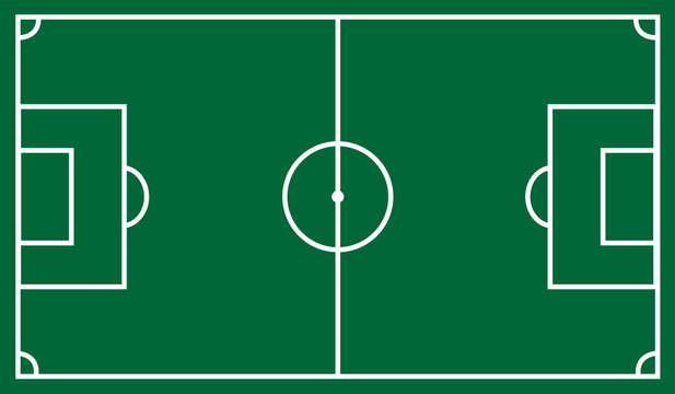 Soccer field line style. Football pitch. Black outline court and stadium on white background. Football match, league scheme. Vector