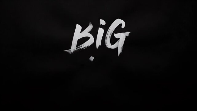 White Brush Stroke Big Sale Animation on Black Background.