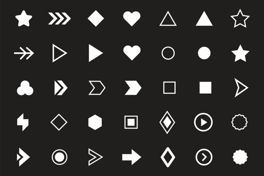 Bullet list arrow icons modern vector illustration fl&egrave;che arrow set for slides presentation navigation and list formatting design isolated on white background