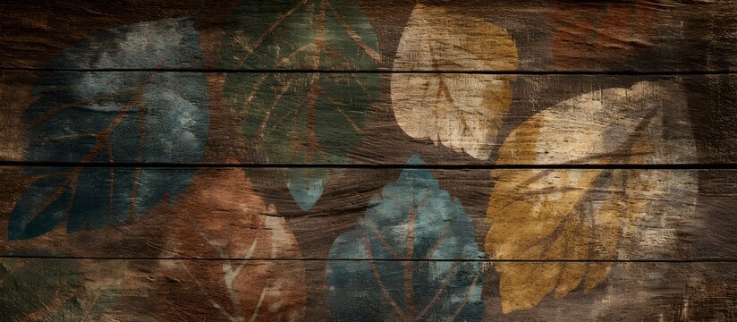 rustic wooden sign with leaves
