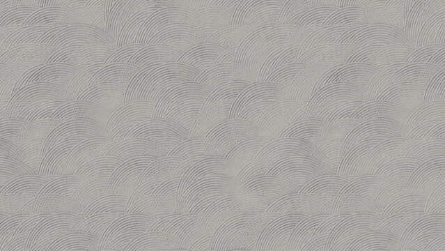 Gray texture wall pattern wave curve subtle plaster surface with repeating arc line for neutral background