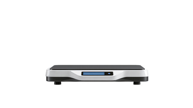 Modern digital postal scale with display with screen isolated transparent on transparent background