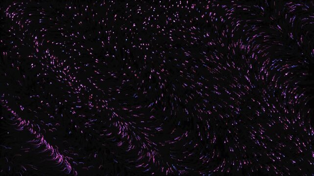 Purple glowing particles swirling on a dark background