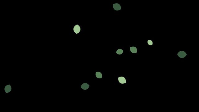 Green glowing particles floating on black background