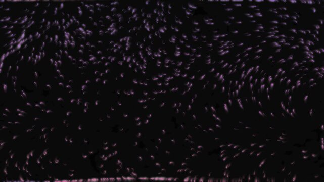 Abstract neon glowing particles swirling on dark background