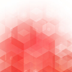 Obraz premium Abstract with geometric pattern of hexagons in red tones on white background for design. eps 10