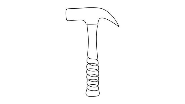 Simple hammer illustration on white background.