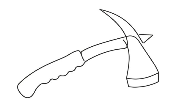 Simple hammer illustration on white background.
