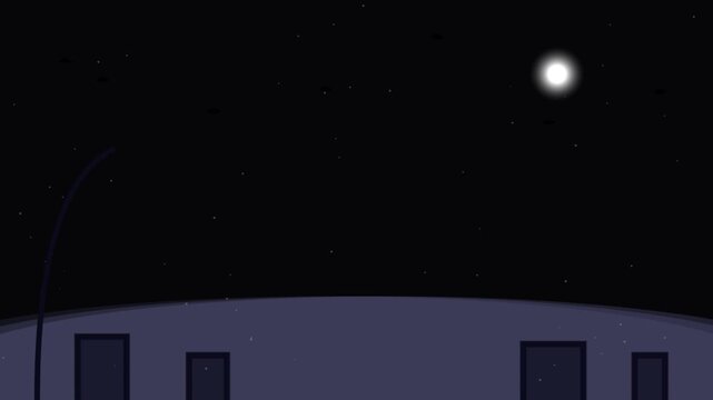 Minimalist urban night pattern animation