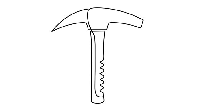 Simple hammer illustration on white background.